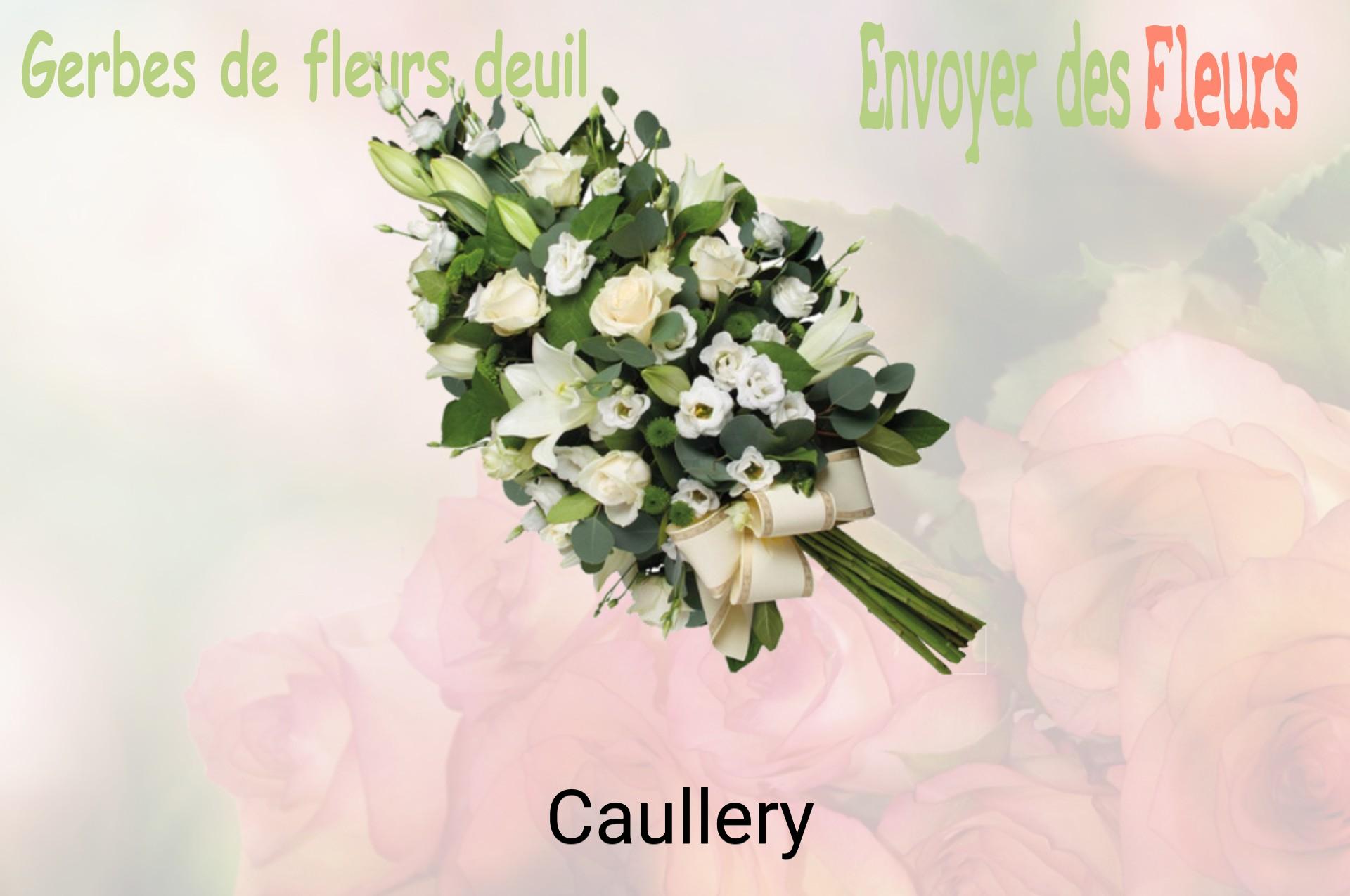 Gerbe de fleurs de deuil livrée à Caullery